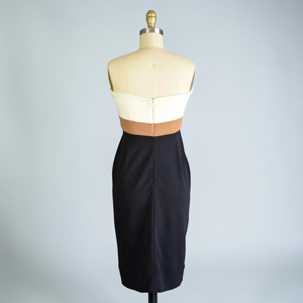 DIANE VON FURSTENBERG RHYTHM STRAPLESS COLOR BLOCK DRESS - Picture 6 of 8